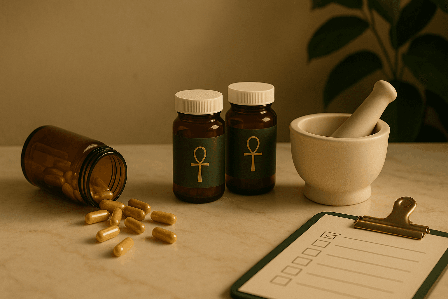 Informative scene depicting supplement and medication safety awareness